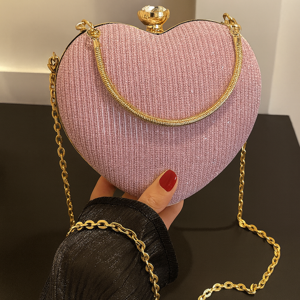 Midnight Elegance Heart Bag